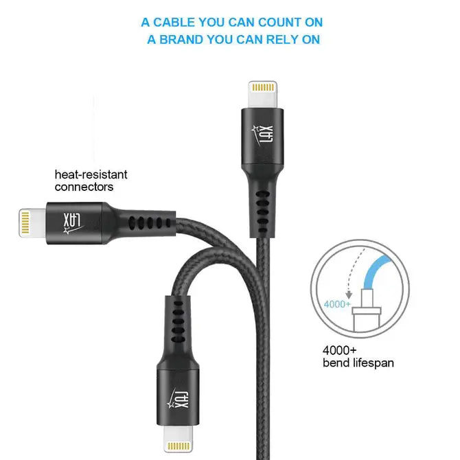 LAX Apple MFi Certified Iphone Cables - 4ft