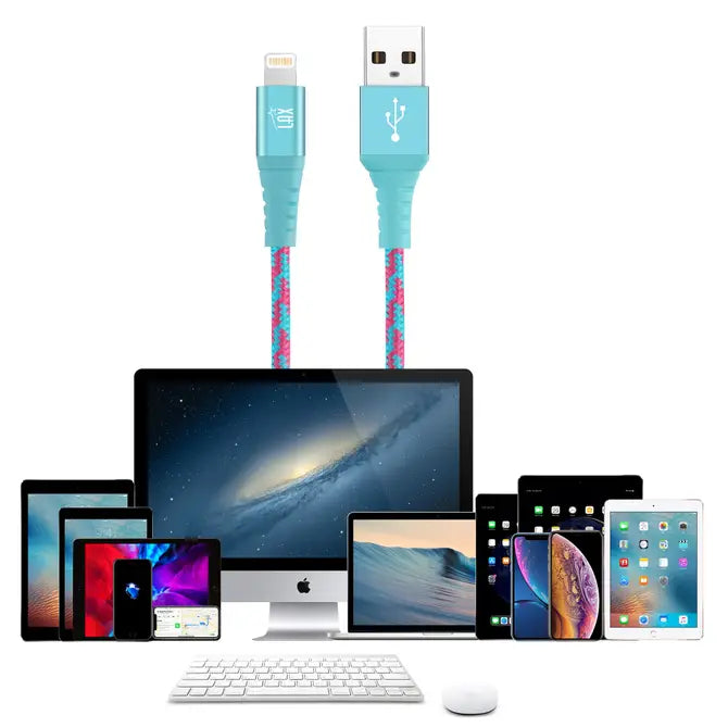 Apple MFi Certified Iphone Cable Multi-Color- 10ft