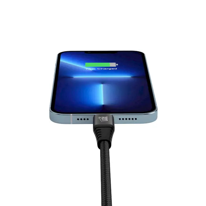 Apple MFi Certified Braided Nylon USB Cable 12FT - Black