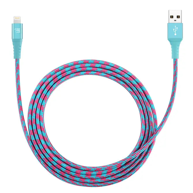 Apple MFi Certified Iphone Cable Multi-Color- 10ft
