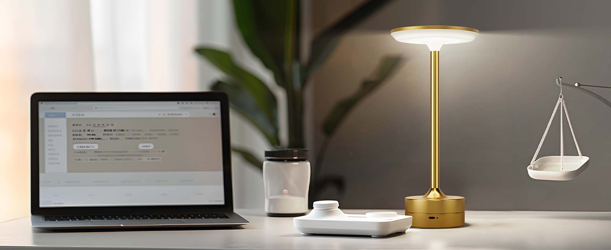 Modern Dimmable Touch LED Table Lamp – 3 Light Modes, USB-C Rechargeable, 2000mAh Battery – Warm/Cool/Mixed White – Sleek Aluminum Design for Bedroom, Office & More