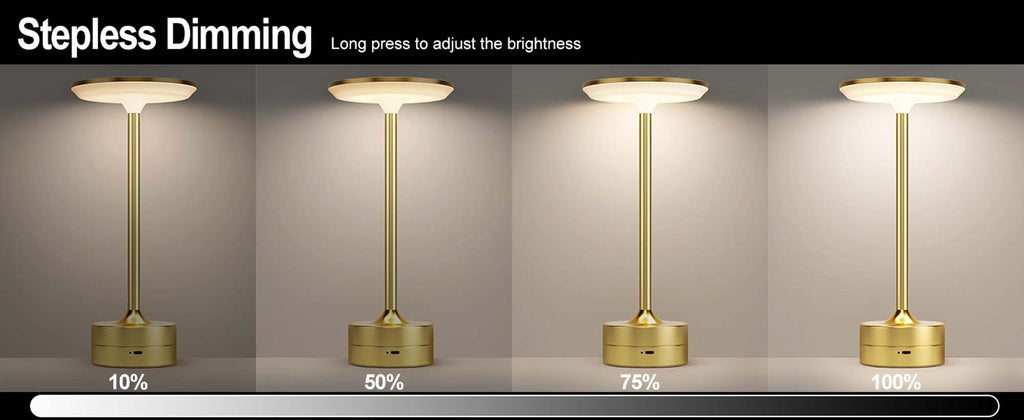 Modern Dimmable Touch LED Table Lamp – 3 Light Modes, USB-C Rechargeable, 2000mAh Battery – Warm/Cool/Mixed White – Sleek Aluminum Design for Bedroom, Office & More