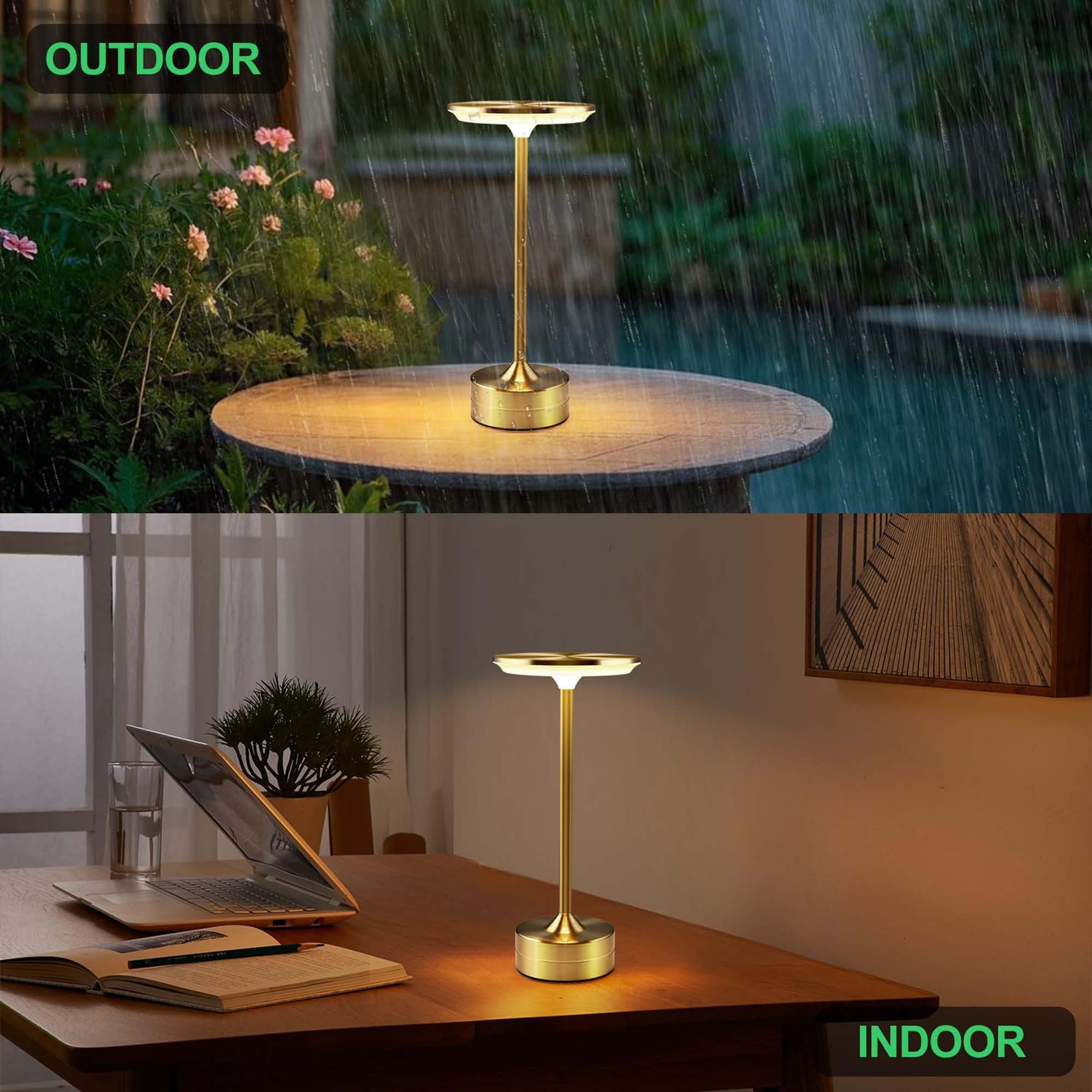 Modern Dimmable Touch LED Table Lamp – 3 Light Modes, USB-C Rechargeable, 2000mAh Battery – Warm/Cool/Mixed White – Sleek Aluminum Design for Bedroom, Office & More