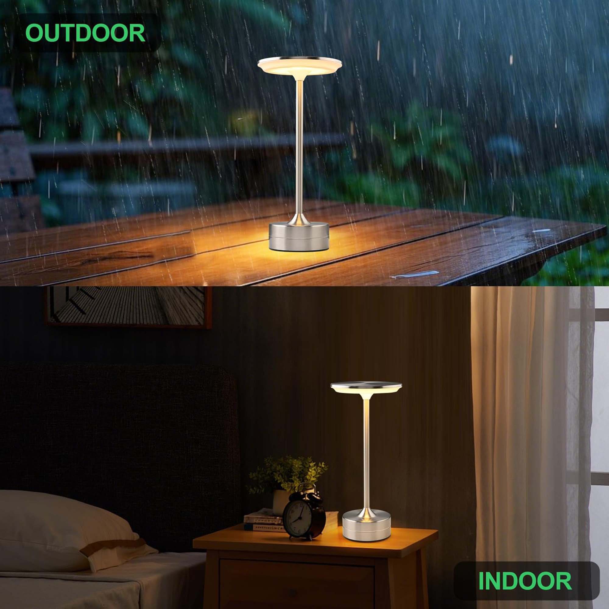Modern Dimmable Touch LED Table Lamp – 3 Light Modes, USB-C Rechargeable, 2000mAh Battery – Warm/Cool/Mixed White – Sleek Aluminum Design for Bedroom, Office & More