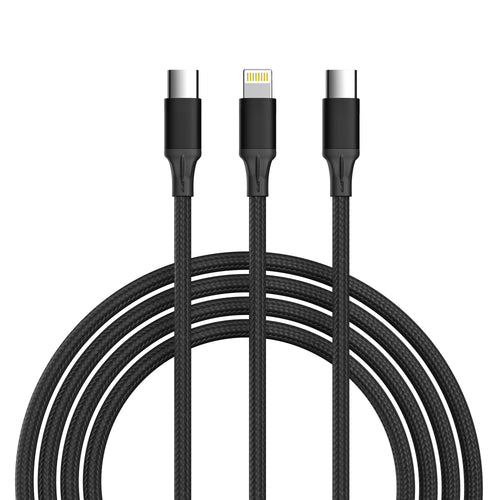 2-Pack LAX 20W 20,000 mAh Power Bank + 3-in-1 Fast Charging Cable