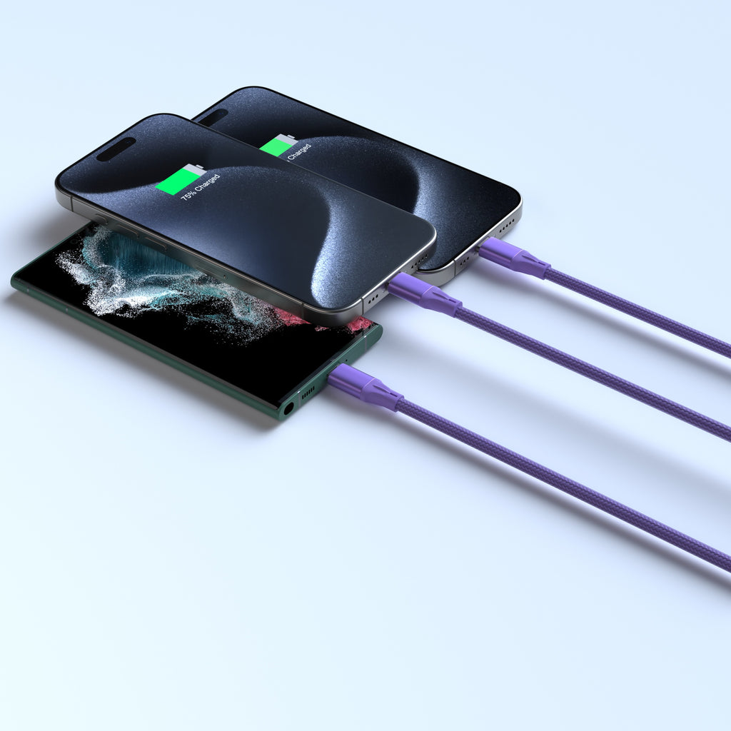 Fast Charging 3-in-1 Cable For IPhone/Ipad & Android Devices