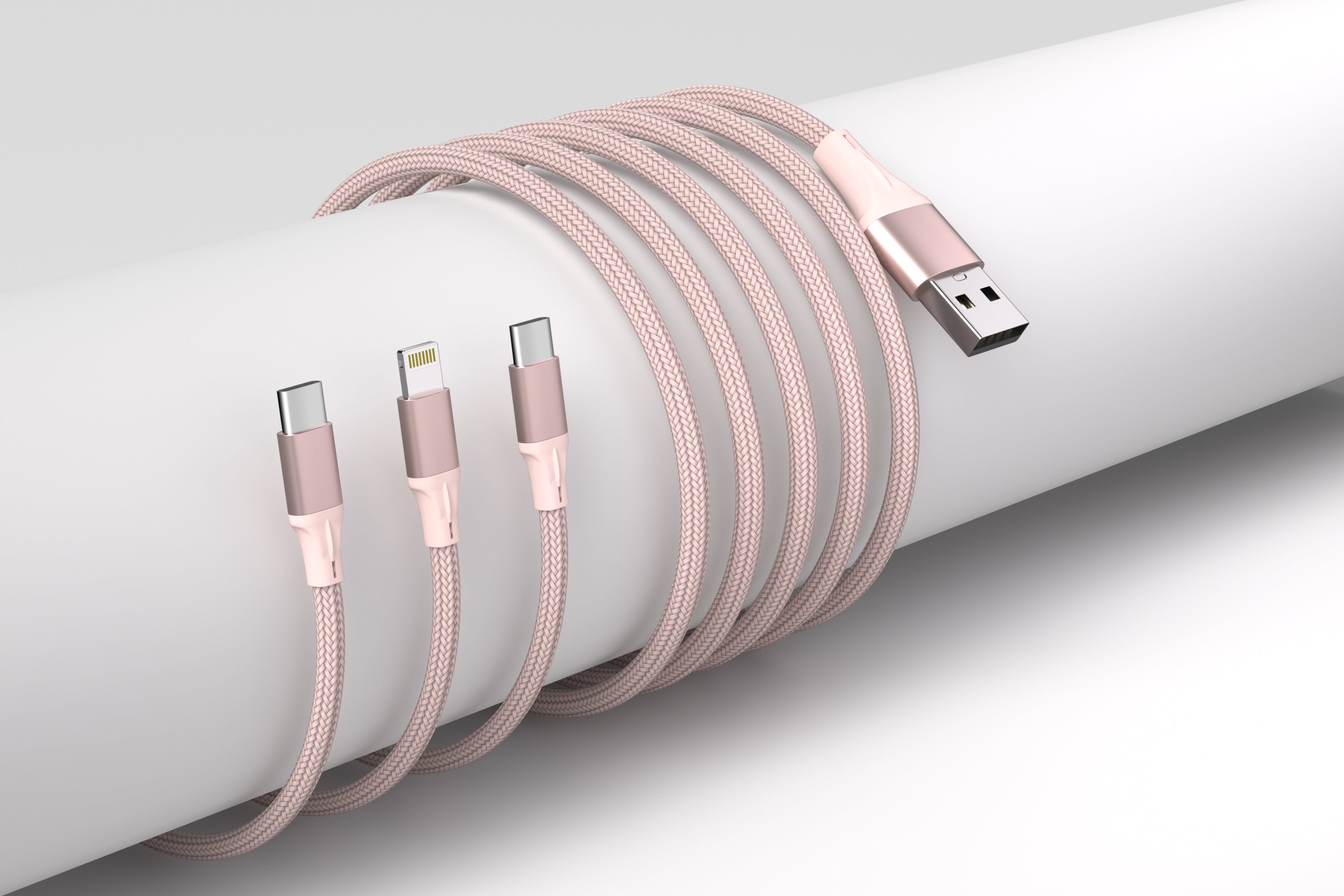 2-Pack 3-in-1 Charging Cable - Black & Pink