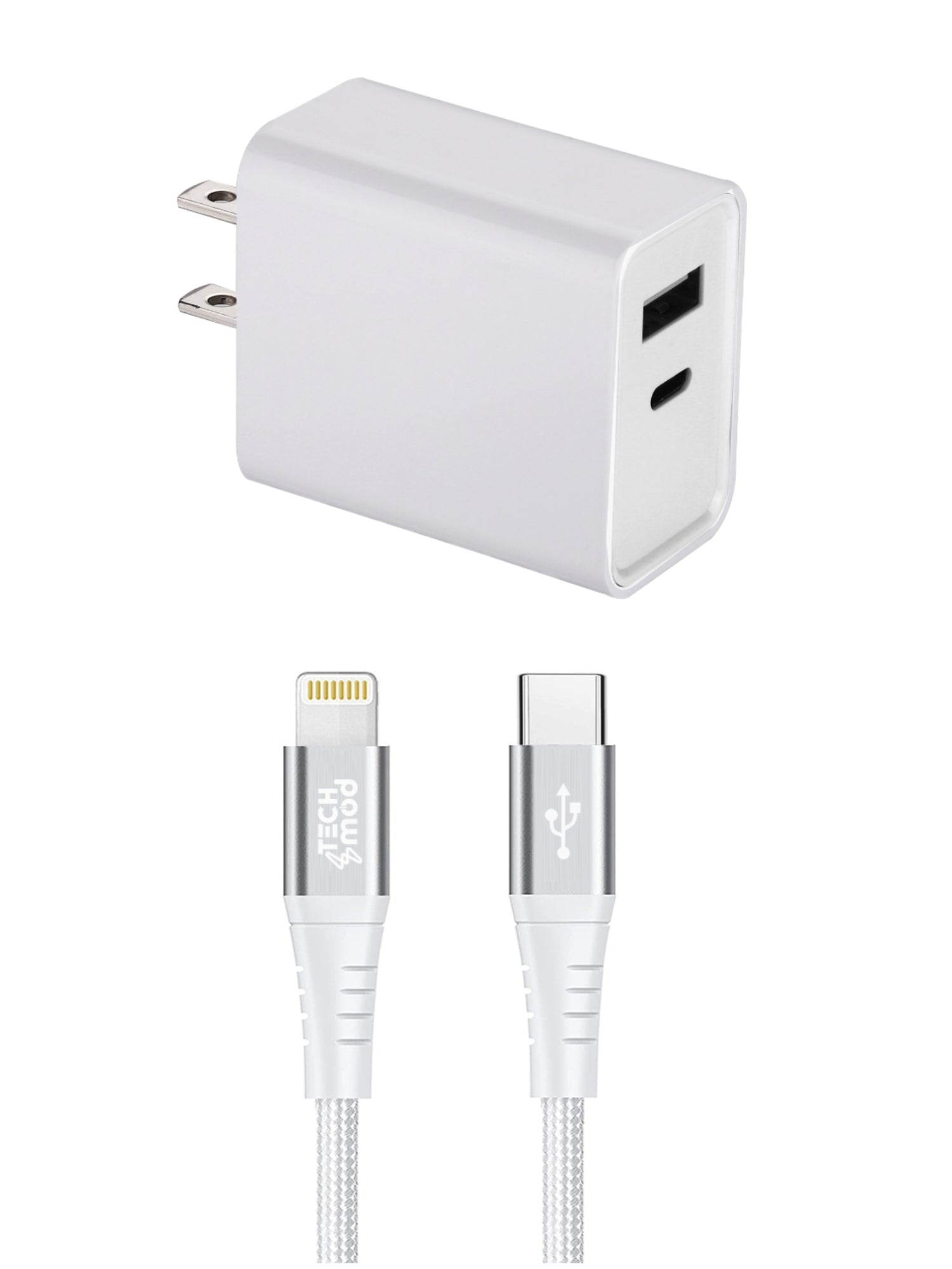 Bundle 2-Port USB Wall Charger with Iphone Cable