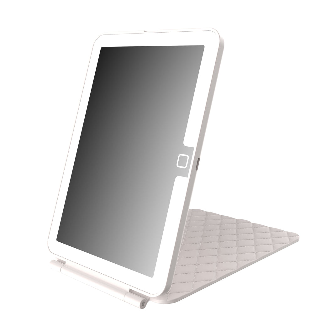 Rechargeable Foldable LED Vanity Travel Mirror – Touch Dimming, 3 Colour Lights