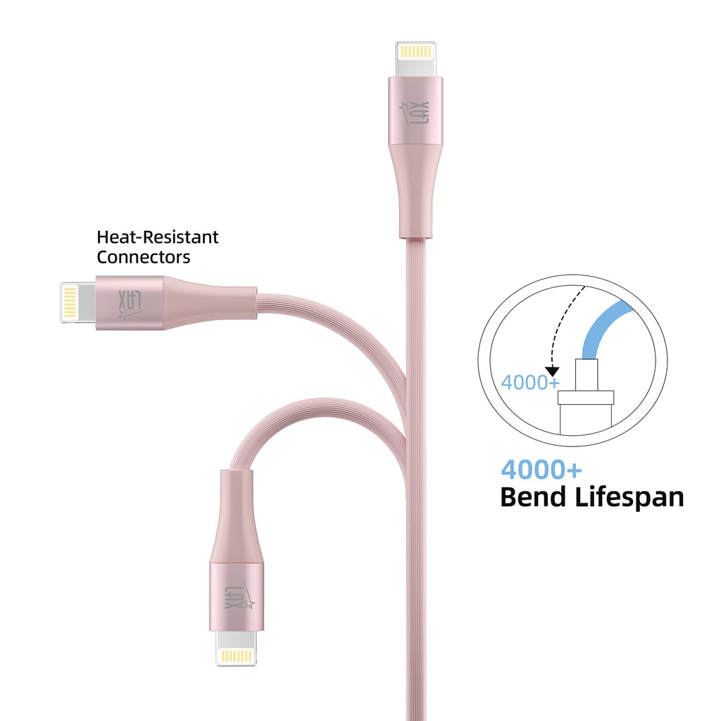 LAX Apple Fast Charging MFi Linear Iphone Cables 4 Feet and 10 Feet