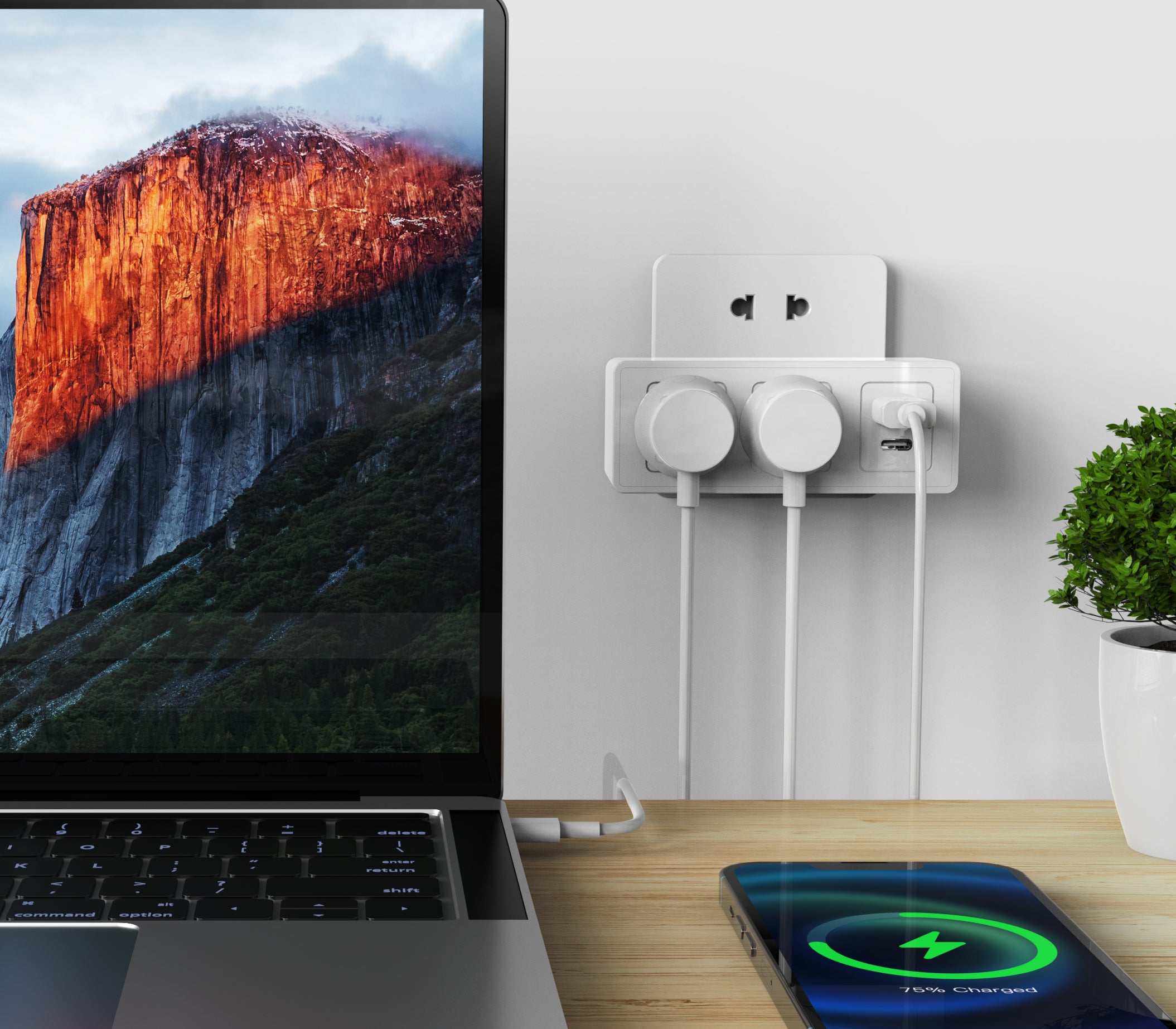 LAX Surge Protector 300j 2 Outlets and 1x USB-C Port and 1x USB-A Port