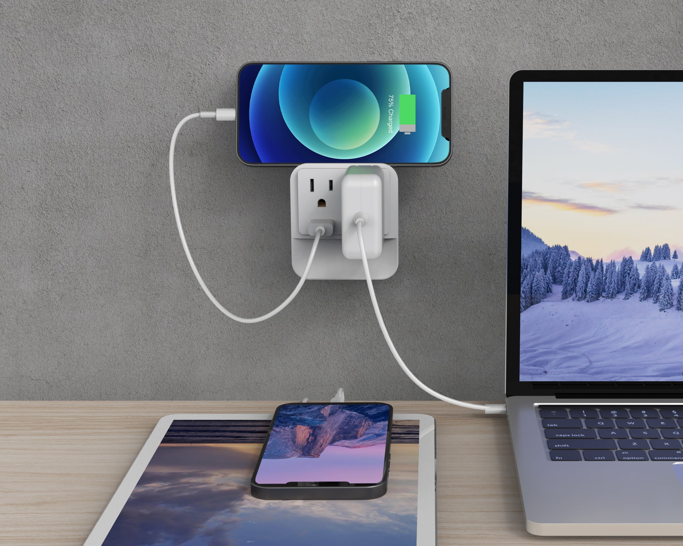 2-Pack LAX 2 Wall Outlets with 2 USB Ports and Nightlight