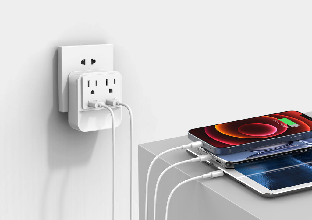 2-Pack LAX 2 Wall Outlets with 2 USB Ports and Nightlight