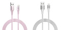 2-Pack USB-C to USB-C Linear - 10ft Pink and 10ft White