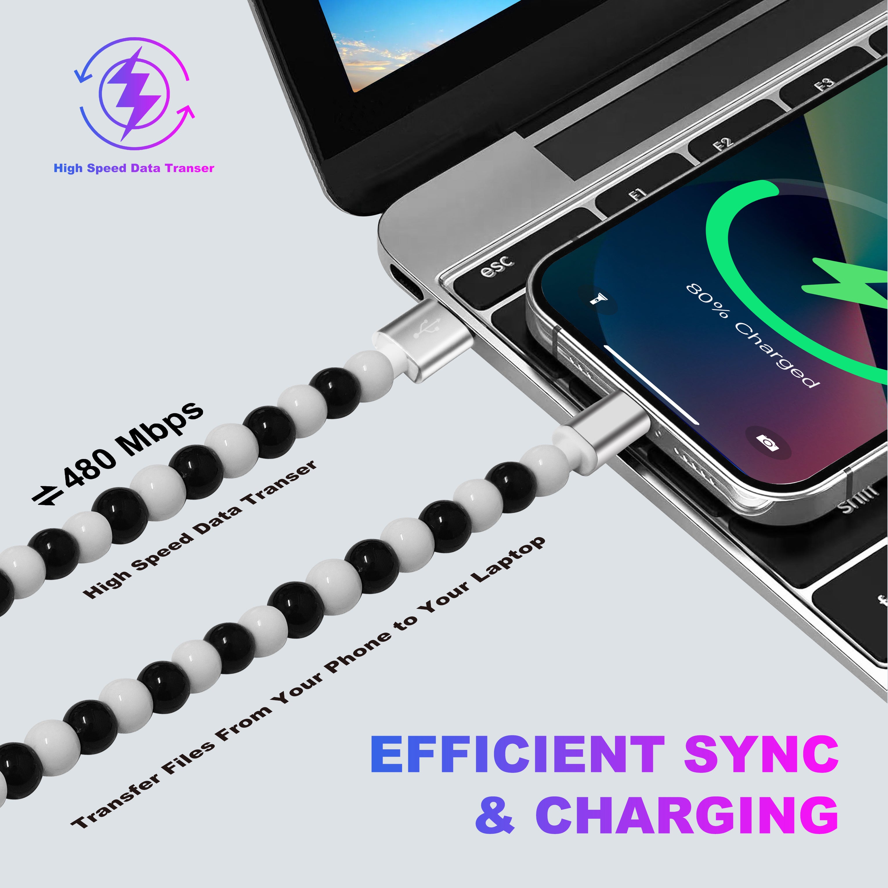 Beads Iphone Cable – Style Meets Function-Retail