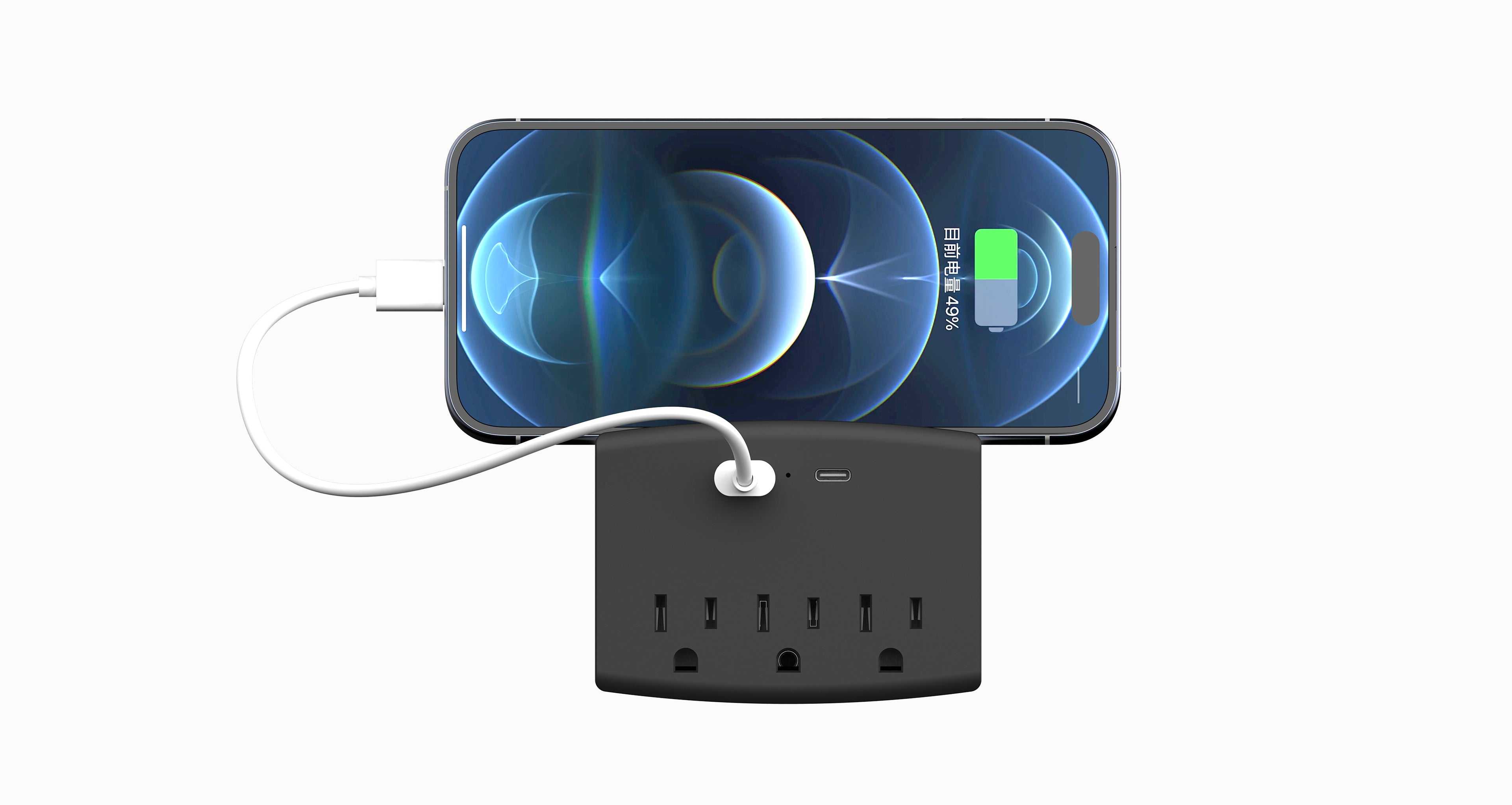 Charging Outlet with Shelf – 3 AC, 1xUSB-C & 1xUSB-A Ports