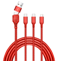 4-in-1 Cable USB-A / USB-C to USB-C + USB-C + Iphone - 6ft