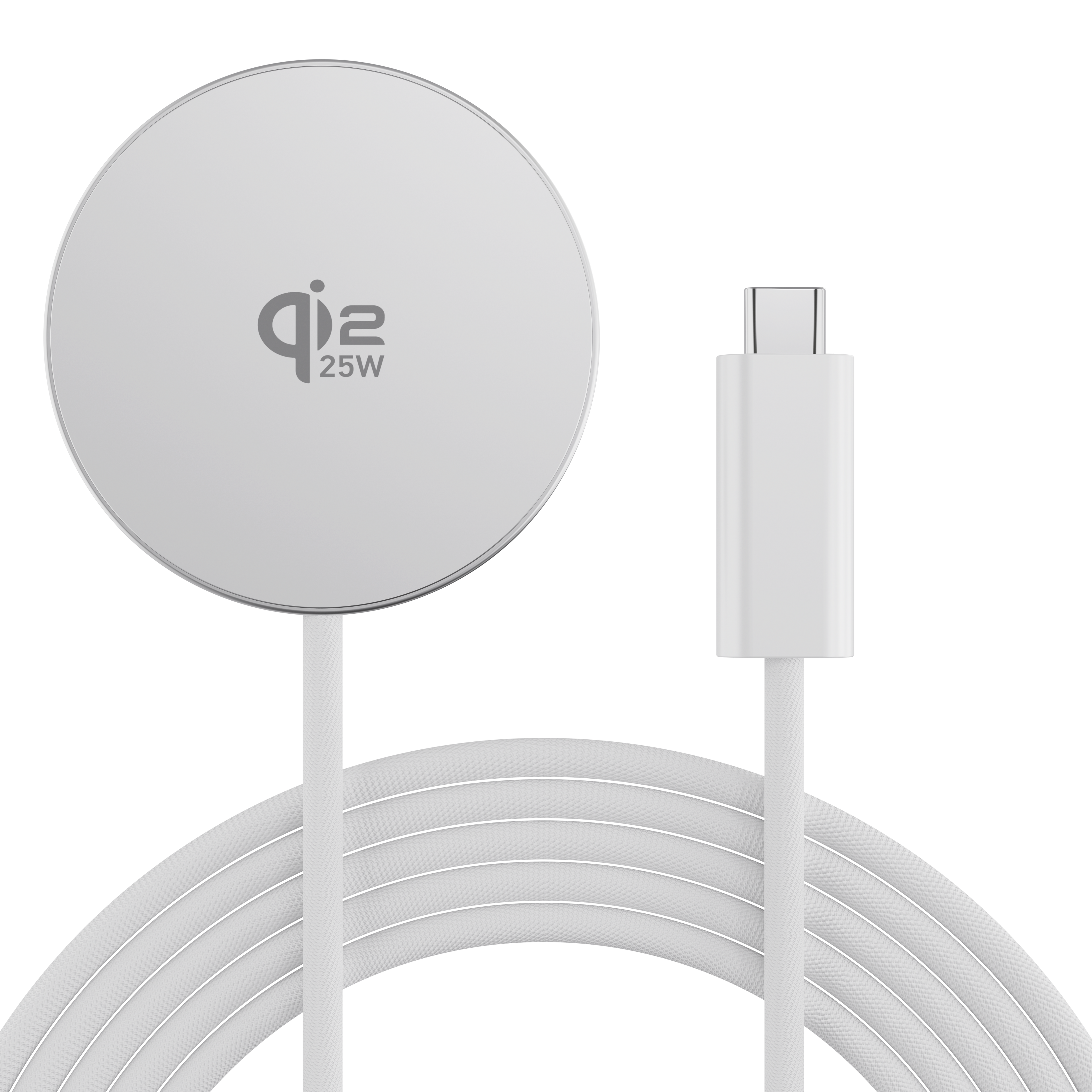LAX Qi2.2 Magnetic Wireless Charger 25W Fast Charging Pad with Braided USB-C Cable, MagSafe Compatible for iPhone 16/15/14/13/12, Samsung Galaxy S25 Series, Google Pixel 9/10 & Qi2 Devices