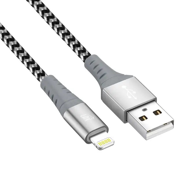 Apple MFi Certified Braided Nylon Cable Gray - 4ft