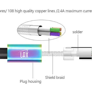Apple MFi Certified Iphone to Metallic USB Cable (4ft)