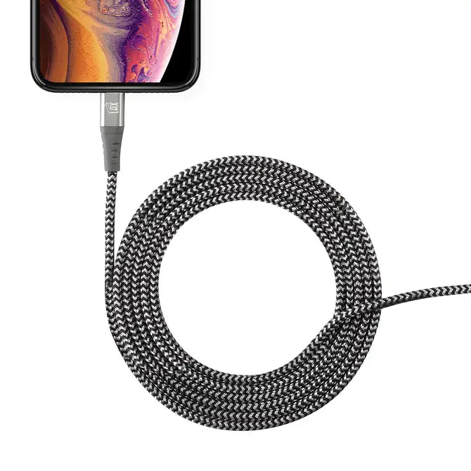 Apple MFi Certified Braided Nylon Cable Gray - 4ft