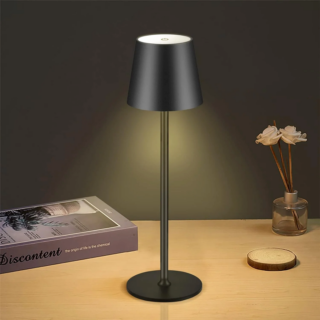 LAX Cordless Table Lamp – Portable Touch Lamp with 3 Lighting Modes & Stepless Dimming – Black & White