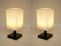 2-Pack LED Lamp - Fabric Square Shade - Black
