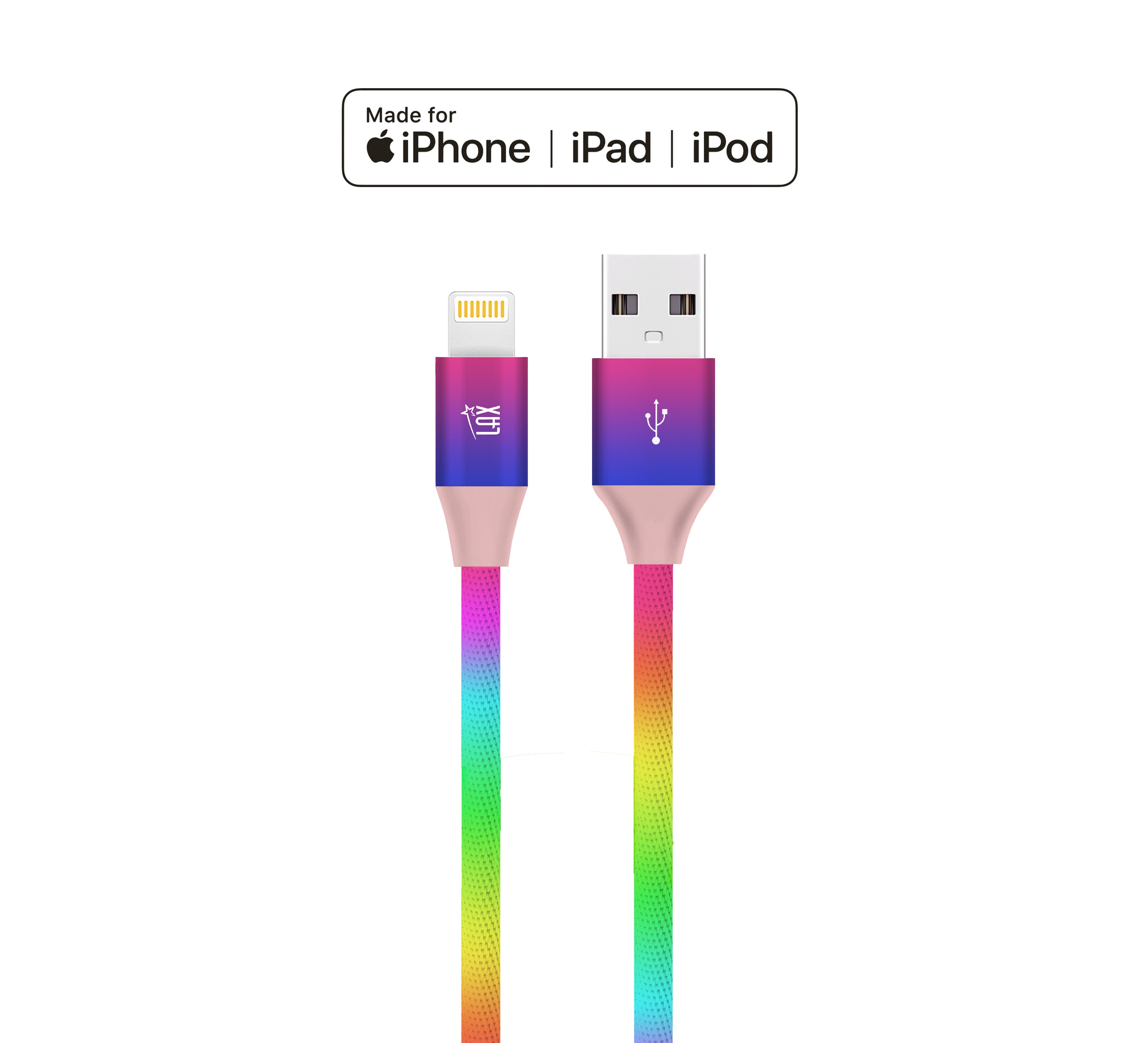 LAX iPhone Charger Iphone Cable - Rainbow MFi Certified Durable Braided Apple Iphone  USB Cord for iPhone 11/11 Pro Max/XS Max/X/iPad, iPod & More