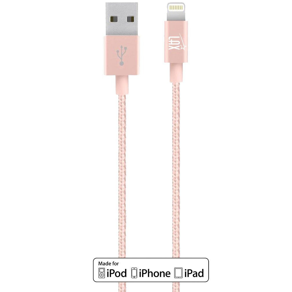 [2 Pack] iPhone charger, LAX Gadgets Iphone to USB Braided Cable (4ft) for iPhone 6s 6 Plus 5s 5c 5, iPad Pro Air 2, mini [Apple MFi Certified] (Gray)