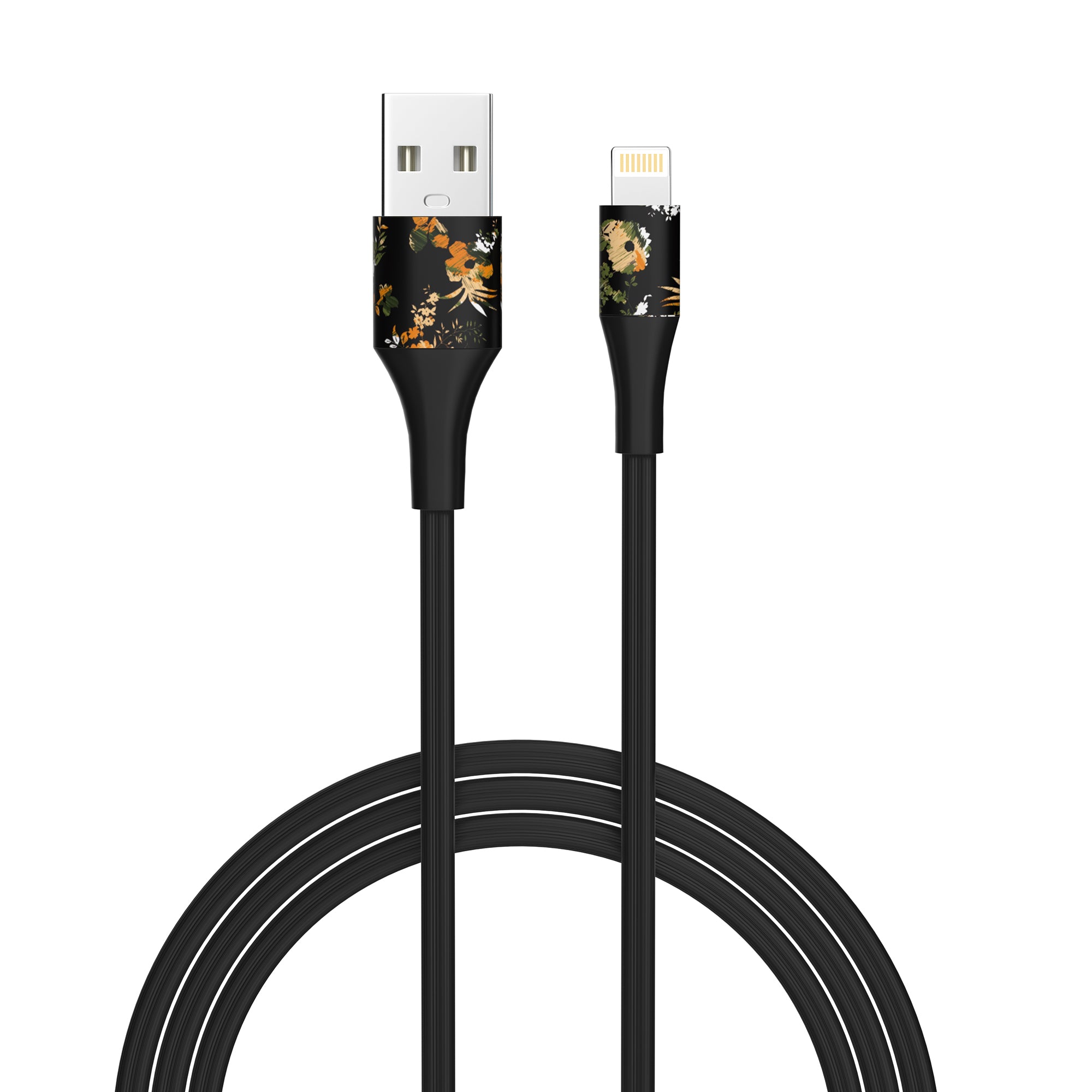 2-Pack Apple MFi Certified Braided Nylon USB to Iphone Cable 4 Feet Floral Bouquet