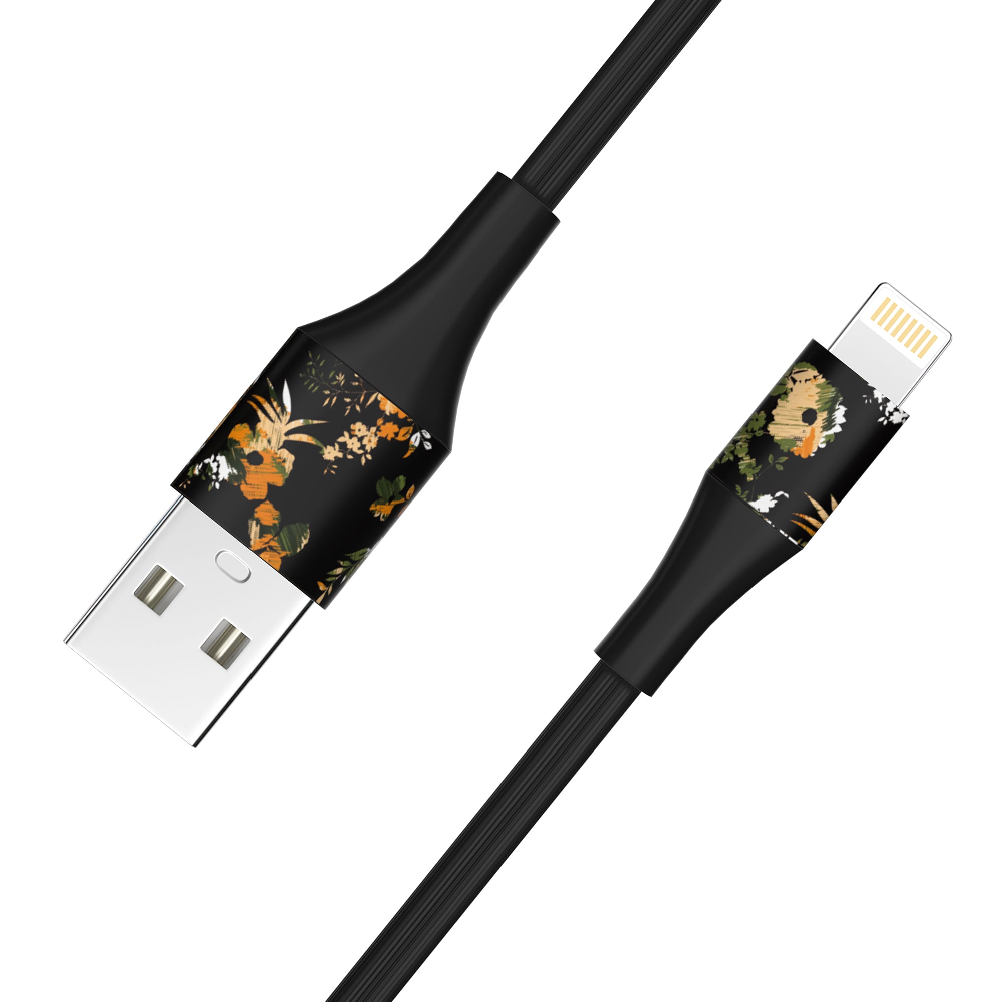 2-Pack Apple MFi Certified Braided Nylon USB to Iphone Cable 4 Feet Floral Bouquet
