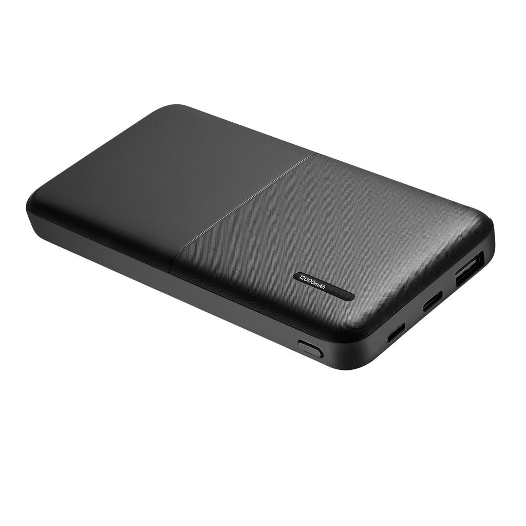12000mAh Power Bank with Iphone Input Black with  LAX Apple MFi Certified Iphone to USB Cable (10 Feet) - Aqua