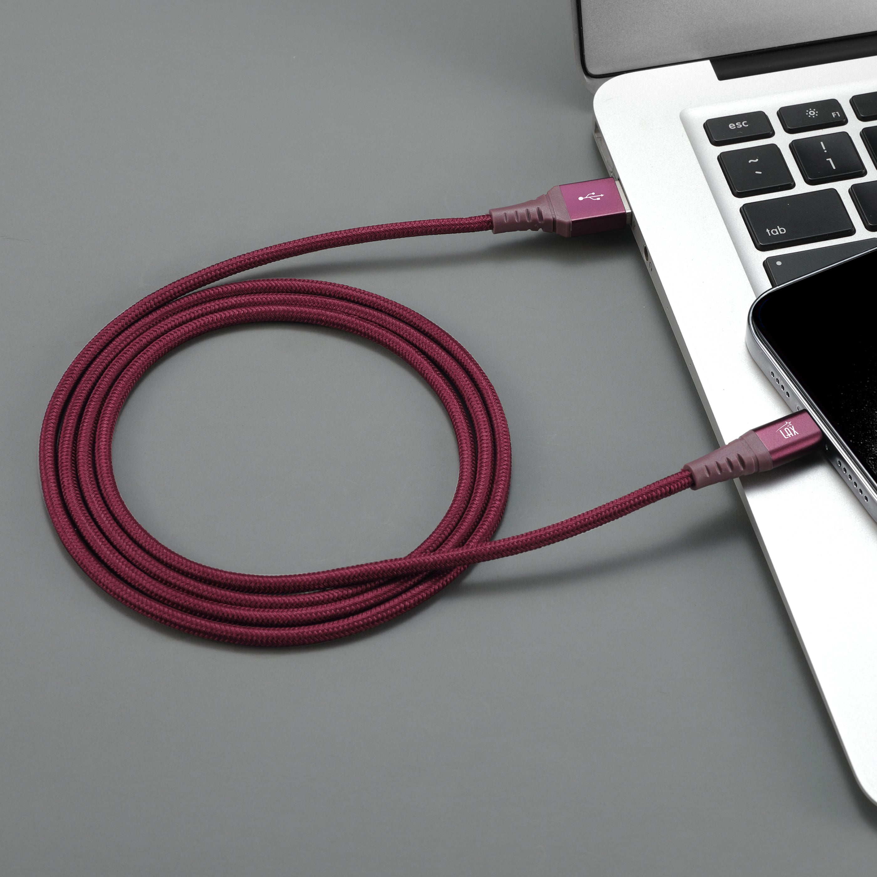 LAX Apple MFi Certified Braided Nylon USB to Iphone Cable - 4 & 10 Feet