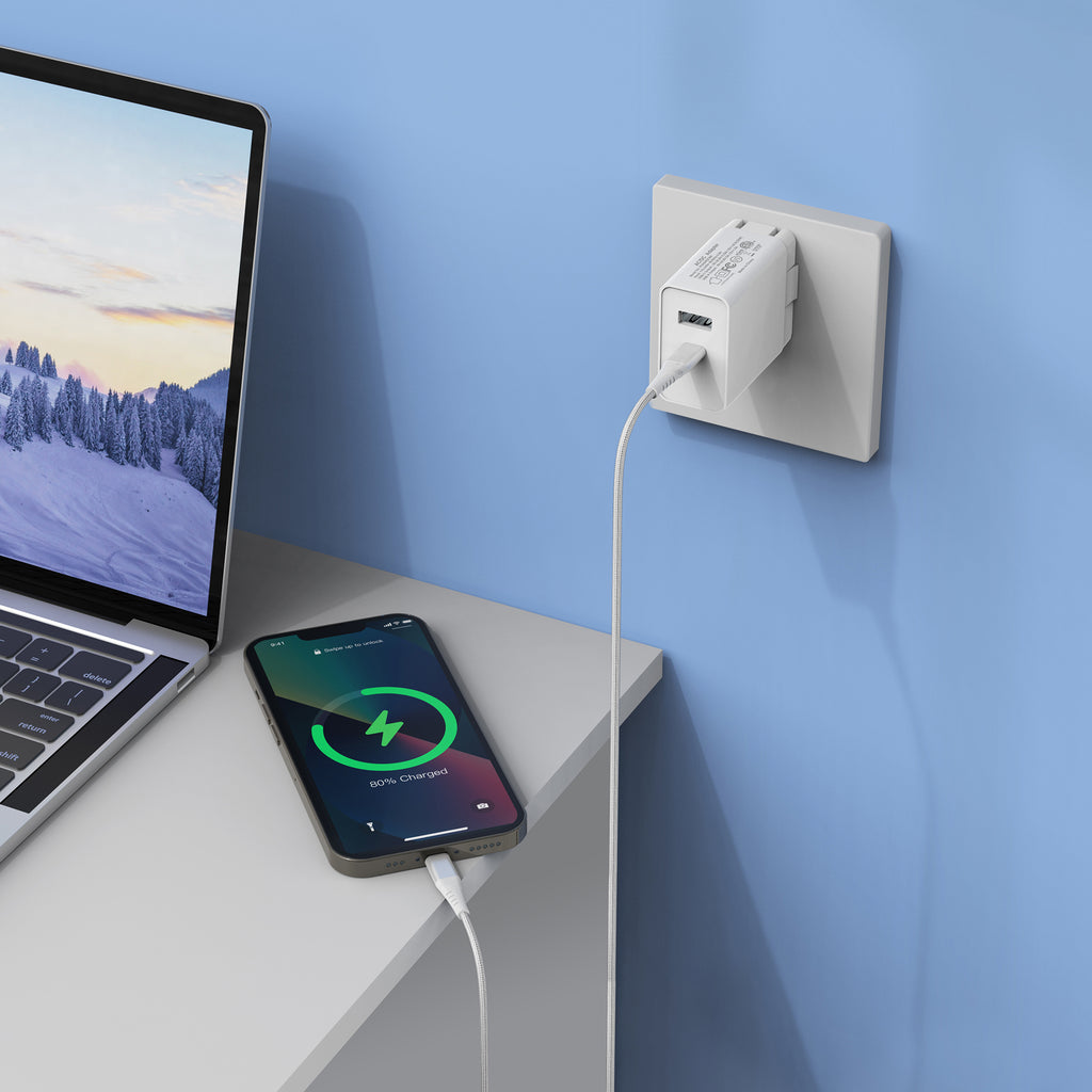 LAX 20W Fast Wall Charger with USB-C to Iphone Cable (6ft)