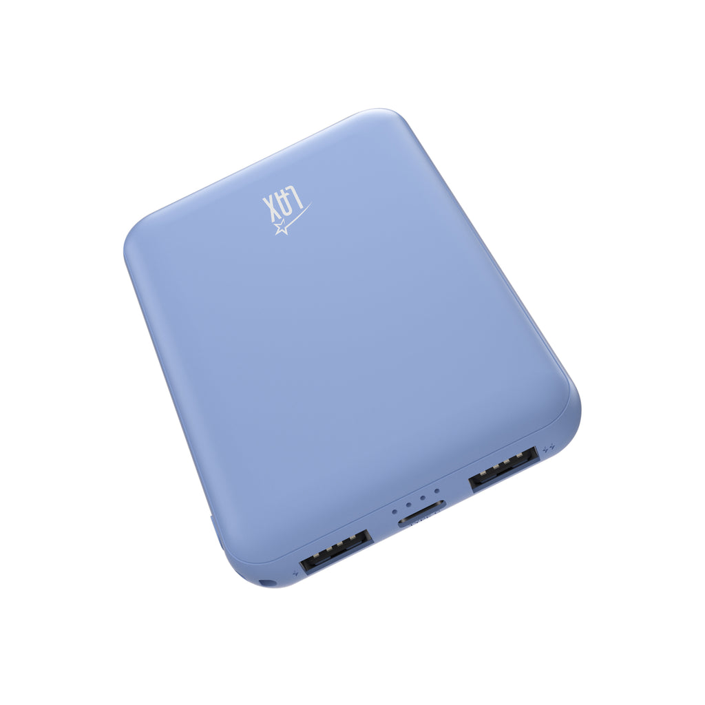 LAX 6600mAh Mini Power Bank – Fast Charging with USB-C & Dual USB-A | iPhone, Android, iPad Compatible