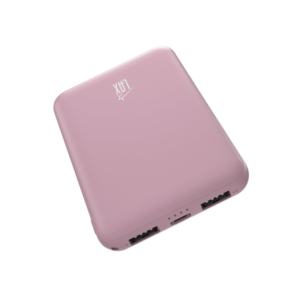 LAX 6600mAh Mini Power Bank – Fast Charging with USB-C & Dual USB-A | iPhone, Android, iPad Compatible