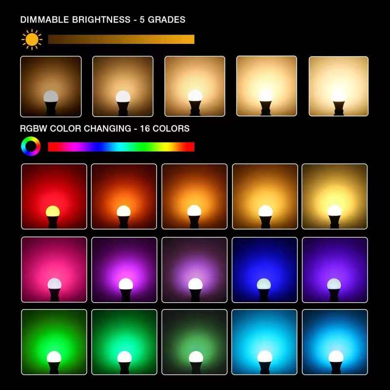 2-Pack Smart Home Multi-Color LED A19 Bulb 5W