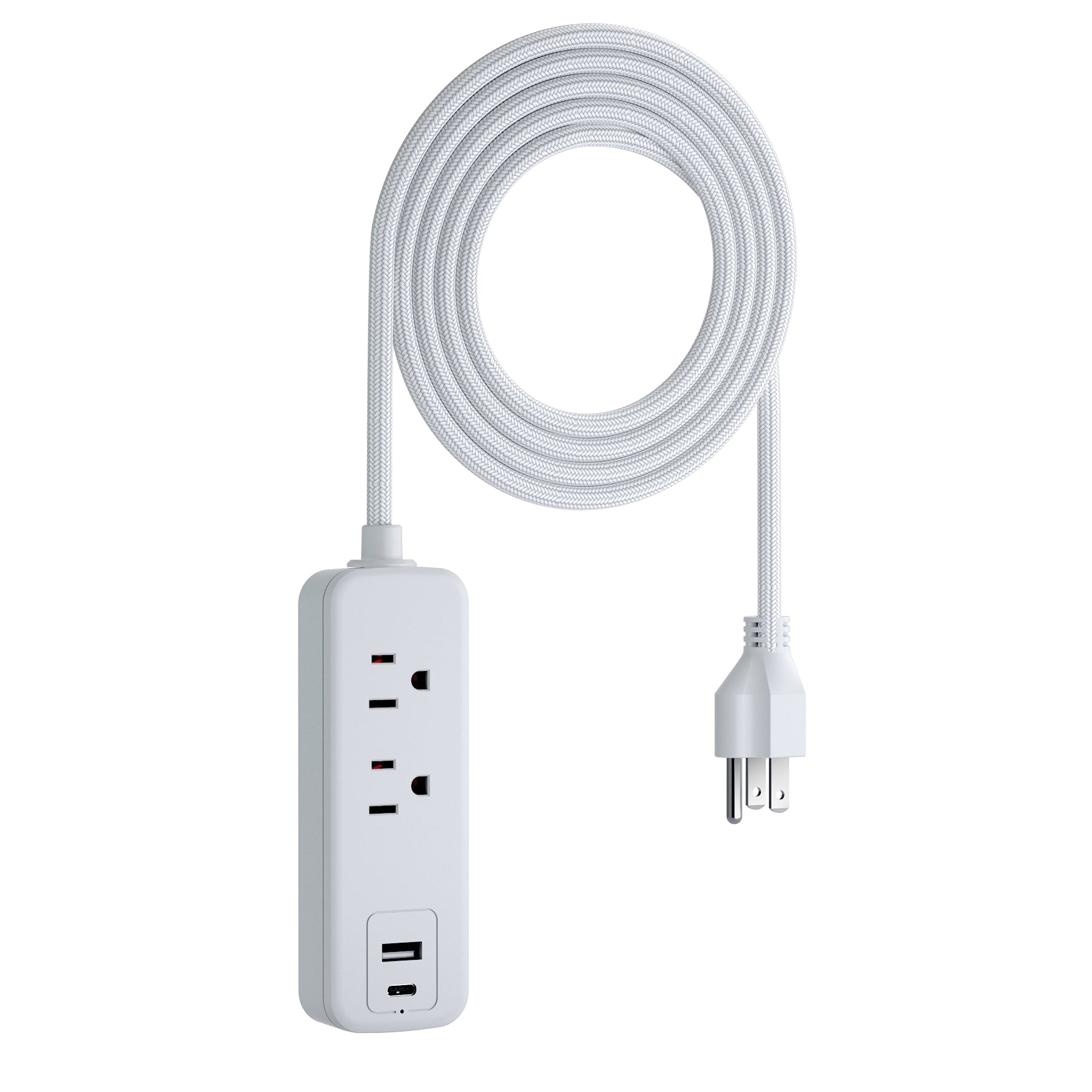 LAX Multi Outlet Surge Protector - 2 Outlets 1 USB Ports 1 USB C with 5Ft Cable -  Fast Charging Ports, Wall Mount, Heavy Duty – Easy to Use for Home, Office and Travelling