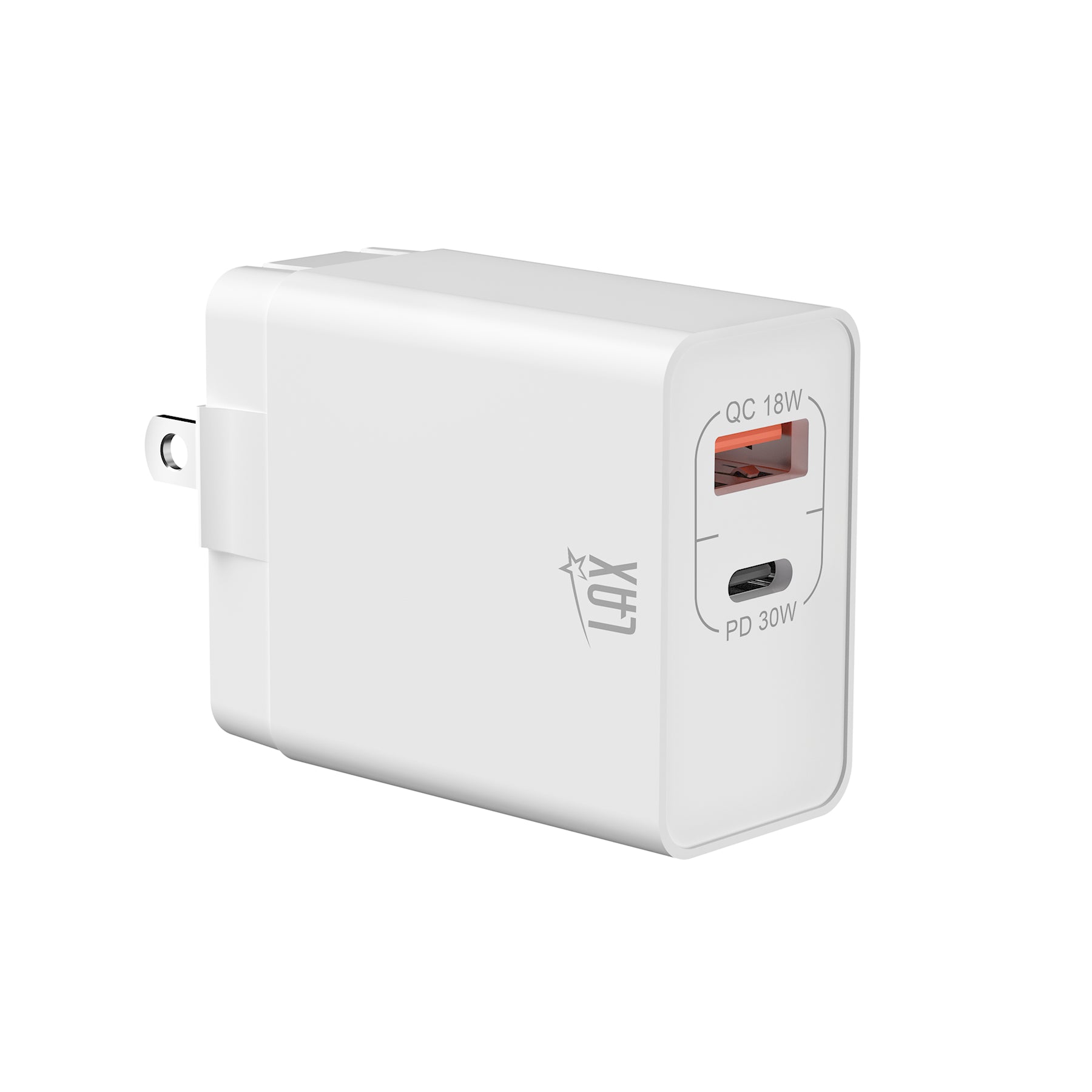 LAX 30W Wall Charger white and 1 feet USBC to Iphone  cable