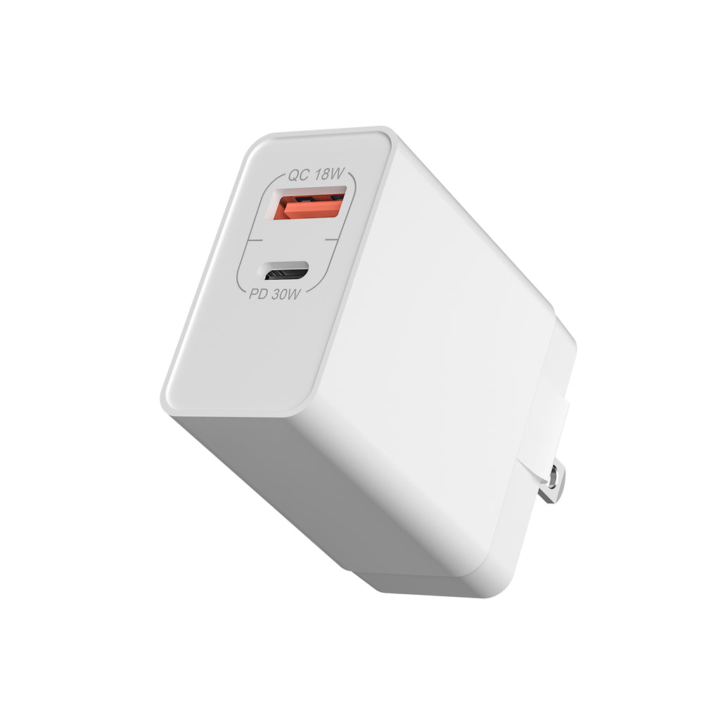 LAX 30W Wall Charger white and 1 feet USBC to Iphone  cable