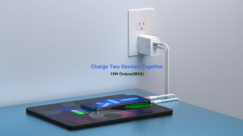 LAX 30W Wall Charger white and 1 feet USBC to Iphone  cable
