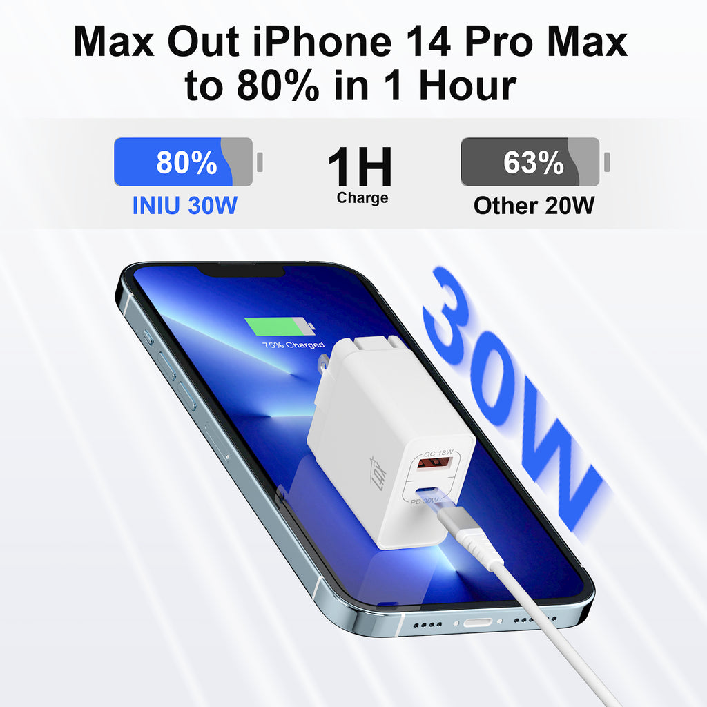 LAX 30W Wall Charger - White