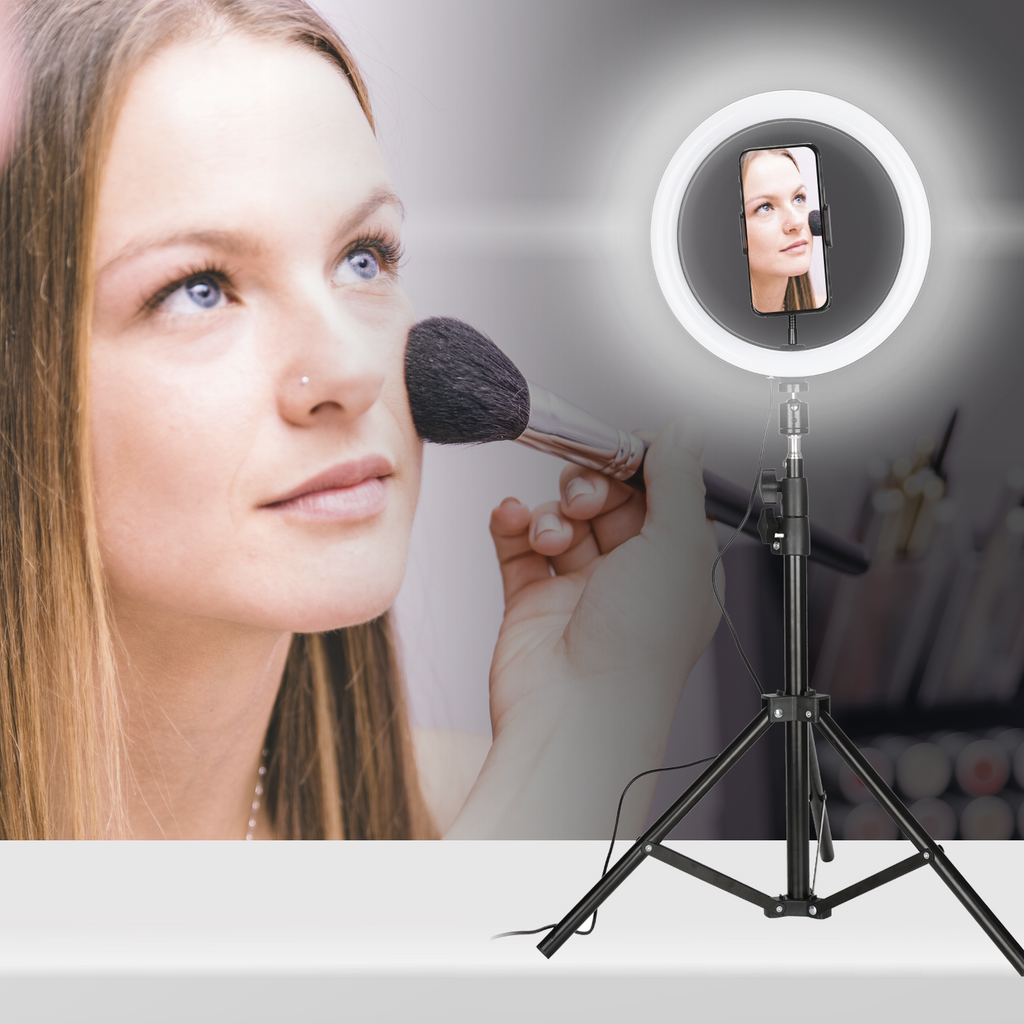 Selfie Ring LED Light Stand and 20 feet Sound Activated Multi-Color LED Strip